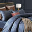  Ensemble de housse de couette standard en coton bleu minuit atténué-790220358