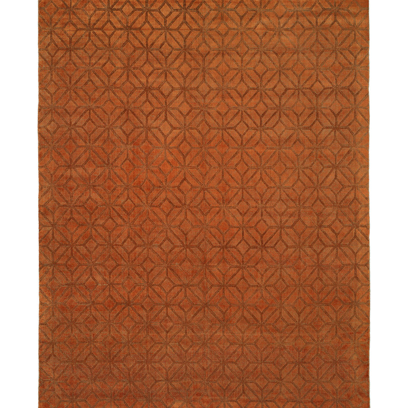 Geometric Area Rug in Orange, Rectangle 2' x 3'