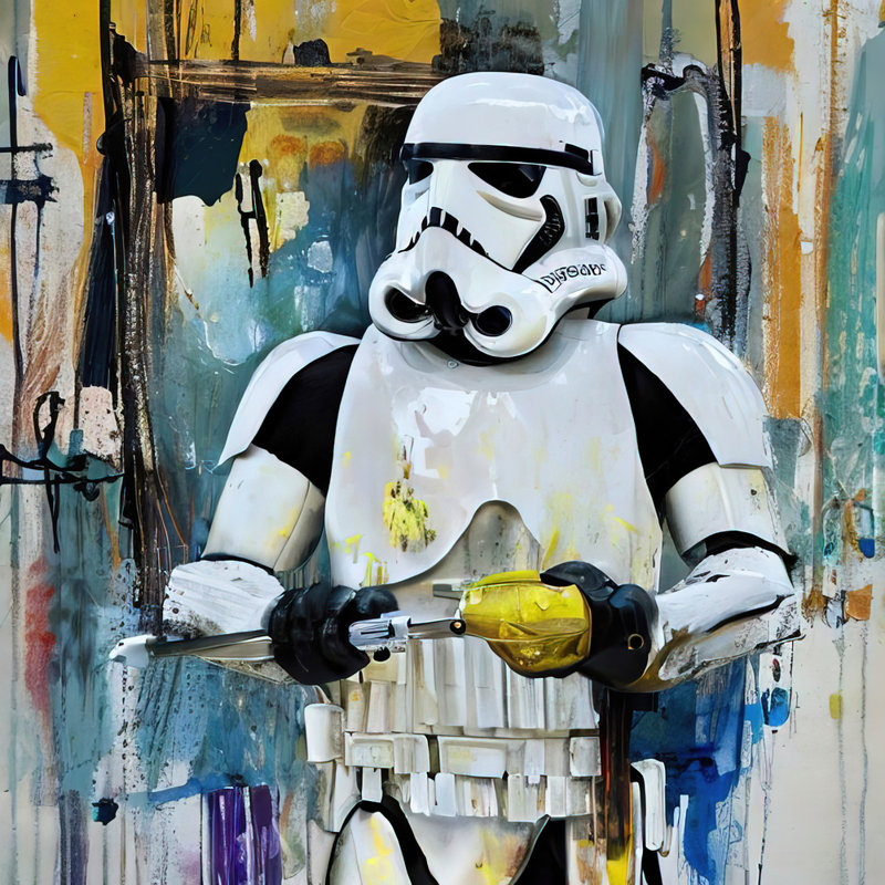 «Stormtrooper Two» par Stephen Chambers, impression sur toile tendue, L 15 po x H 15 po