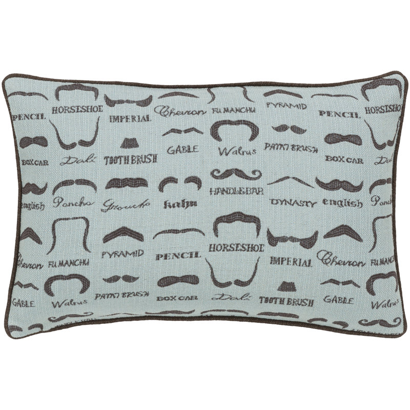 Coussin lombaire Wax That Stache, Bleu / Neutre, Pas de bourre