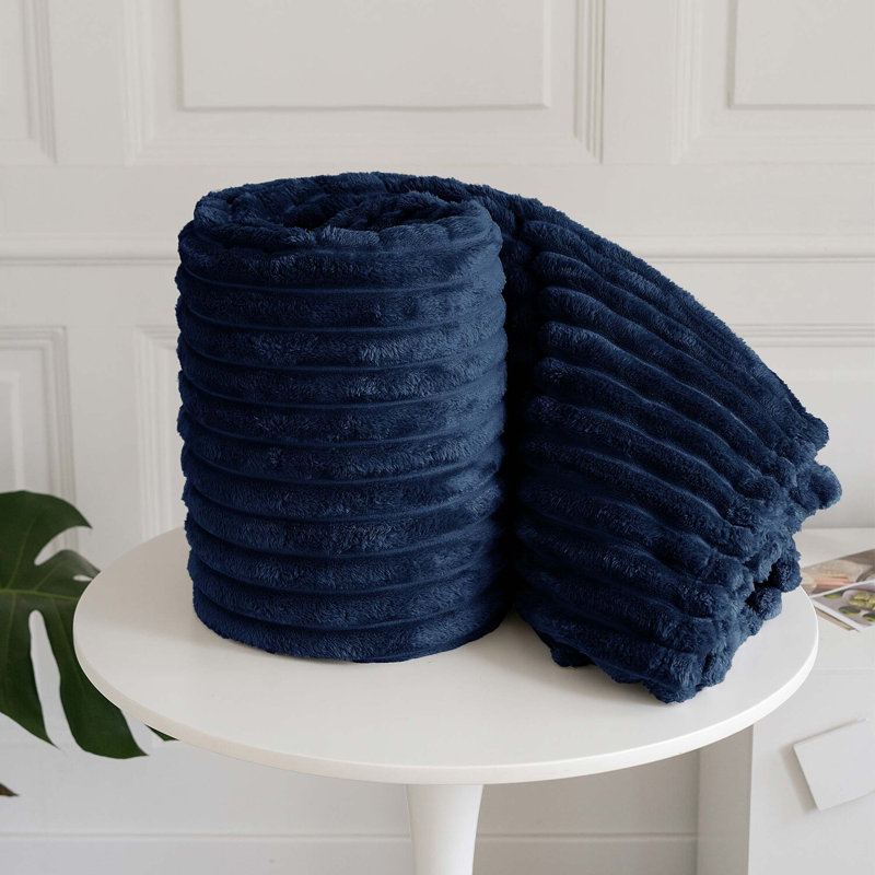 BELLISSIMA PLUSH THROW, 305cm x 305cm, Navy