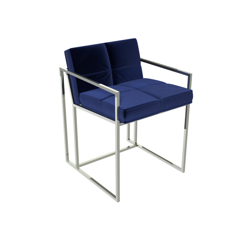 Wattripont Velvet Armchair, Midnight Blue, Polished