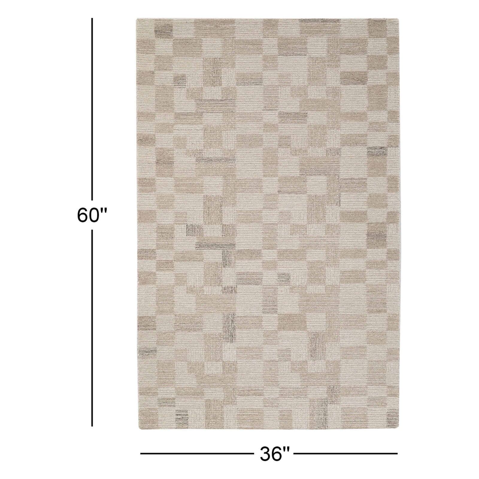 Tildi Hand-Tufted Plaid Wool Rug, Rectangle 3' x 5'
