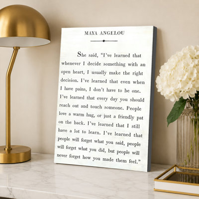 Maya Angelou Inspirational Quotes Poster