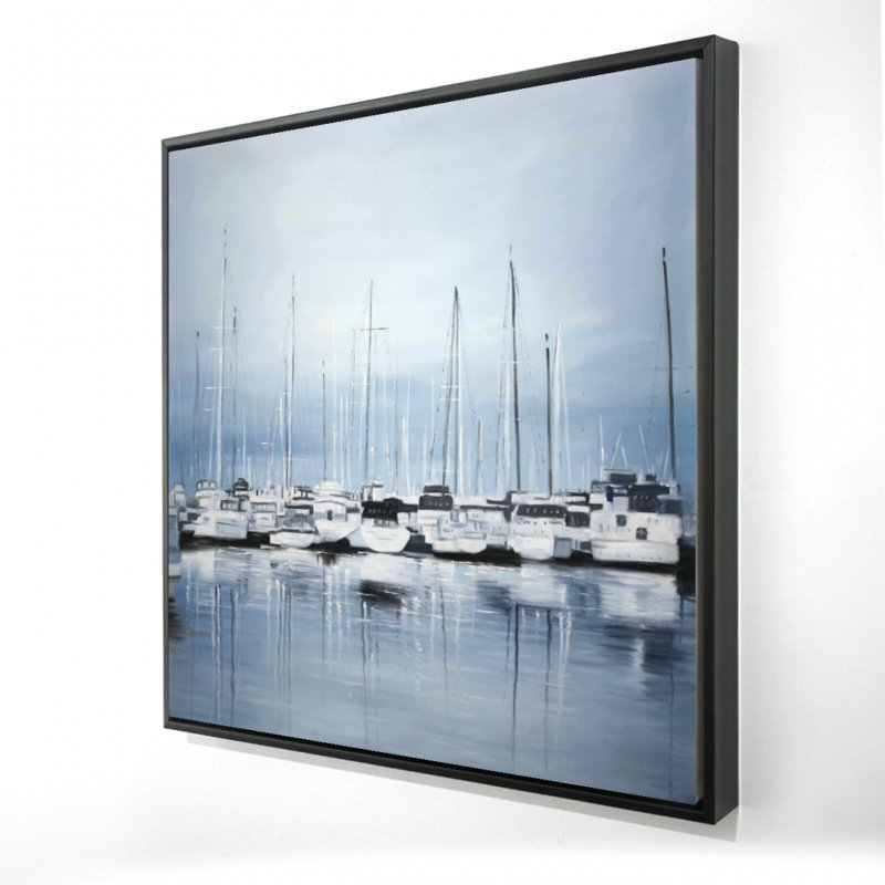 " Boats At The Dock 2 ", 24" H x 24" W