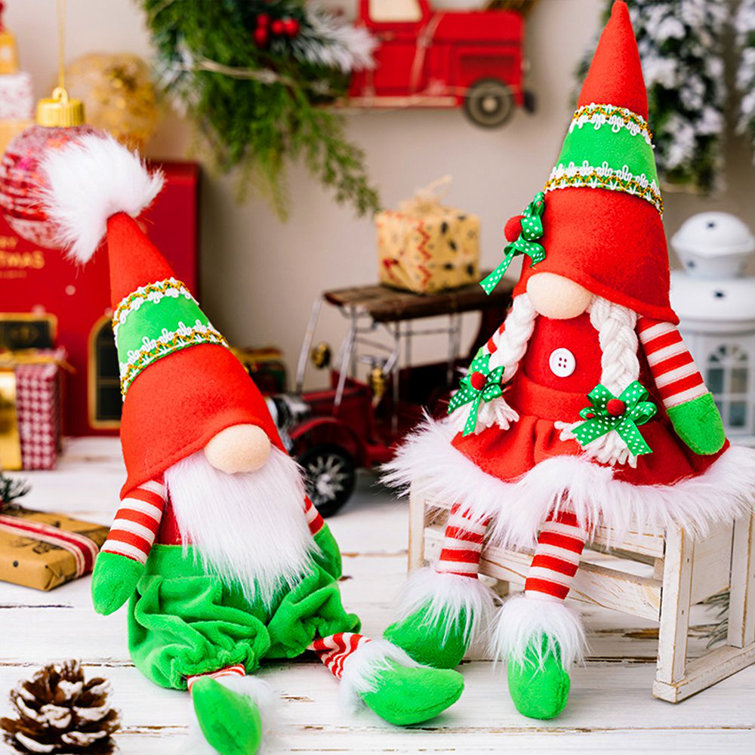 Classic Christmas Duo Plush Gnome Set, Christmas Table Centerpiece  Decoration