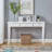 White Solid Wood Rectangular Console Table-1926288832