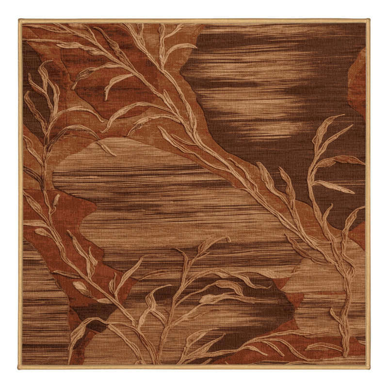 Tapis brun lavable à la machine, Carré 7 pi