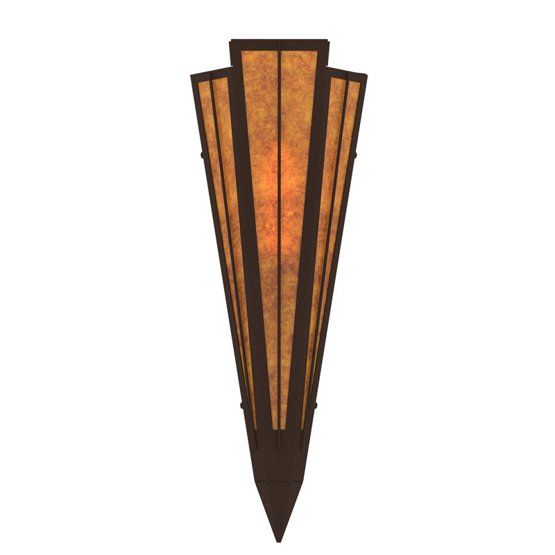1 - Light Flush Mounted Sconce, Café Noir, Mica, Amber