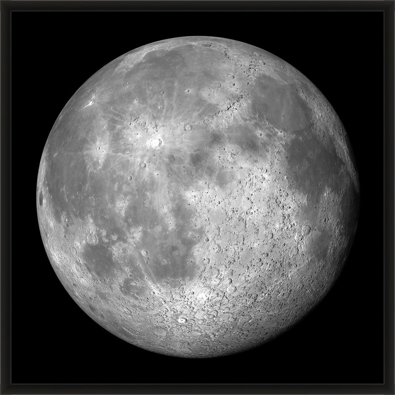 Lunar View 1' Framed Graphic Art Print on Glass
