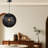1-Light Pendant Lights Black Basket Globe-1039814154
