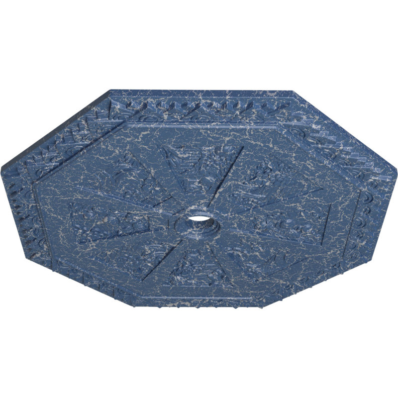 Endurathane Spring Octagonal Ceiling Medallion, 29 1/8"OD x 2 1/4"ID x 1 1/8"P (Fits Canopies up to 3"), Hand-Painted Americana Crackle Finish
