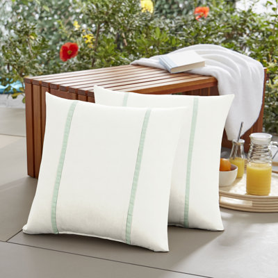 Harnes Striped Outdoor Reversible Throw Pillow