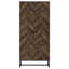 Armoire de rangement haute avec 8 compartiments, chêne rustique et bronze, idéale pour les articles de garde-manger