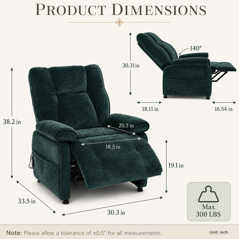 Basic Electric Recliner, Green