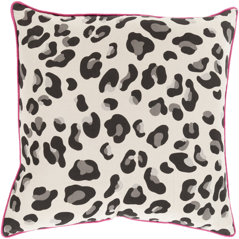 Animal Print Down Throw Pillow, 22" x 22", Dark Brown, Pillow Cover Only - No Insert