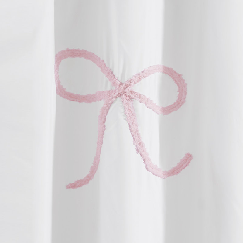 Rideau de douche texturé, Rose/Blanc