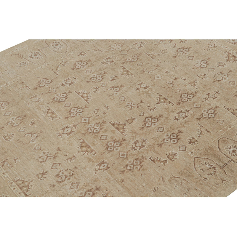 Oushak Hand Knotted Silk Floral Area Rug, Runner 3' x 10'