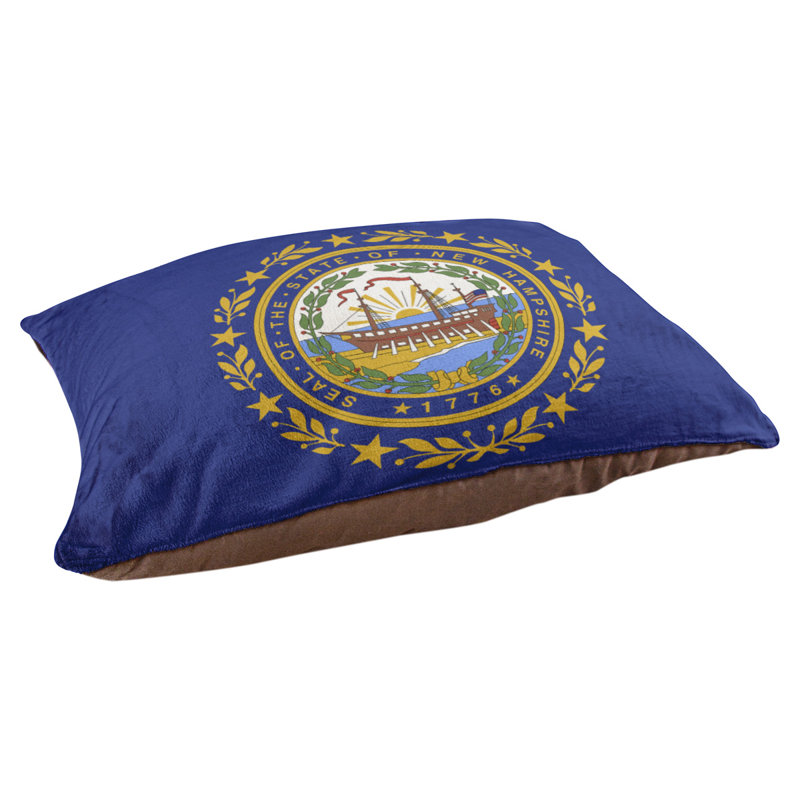 Coussin stylisé new hampshire flag Burien, L 19,5 po x l 29,5 po, Marron foncé