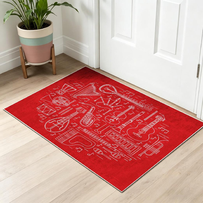 Tapis noir noir lavable en machine, Rectangle 32 po x 47 po