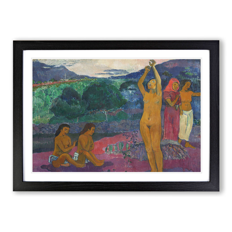 The Invocation by Paul Gauguin - Picture Frame Painting, 27cm H x 36cm W x 2cm D, Black