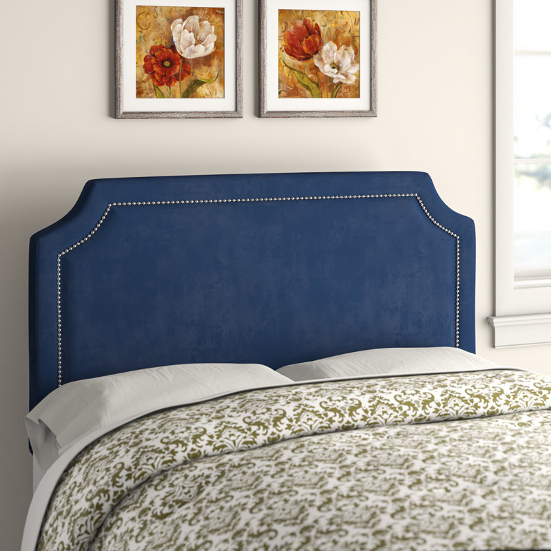 Stallings Upholstered Headboard, Full, Linen, Pale Pink/Beige