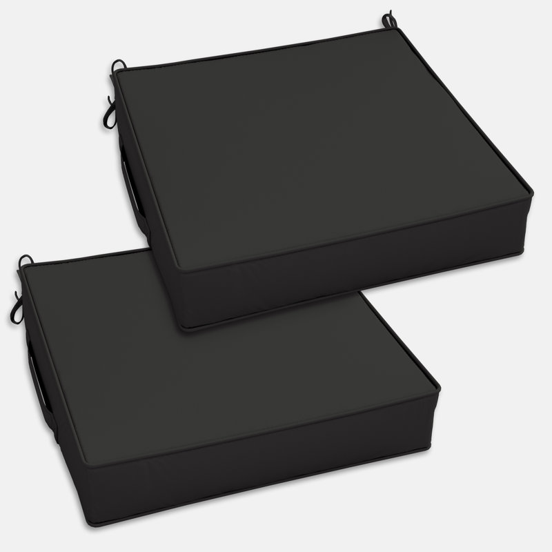 Coussins de siège d'extérieur 24 x 24 x 5 Coussins de chaise d'extérieur, L 24 po x P 24 po, 5'', Noir