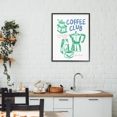 Giclée encadrée «Coffee Club», par JJ Design House LLC