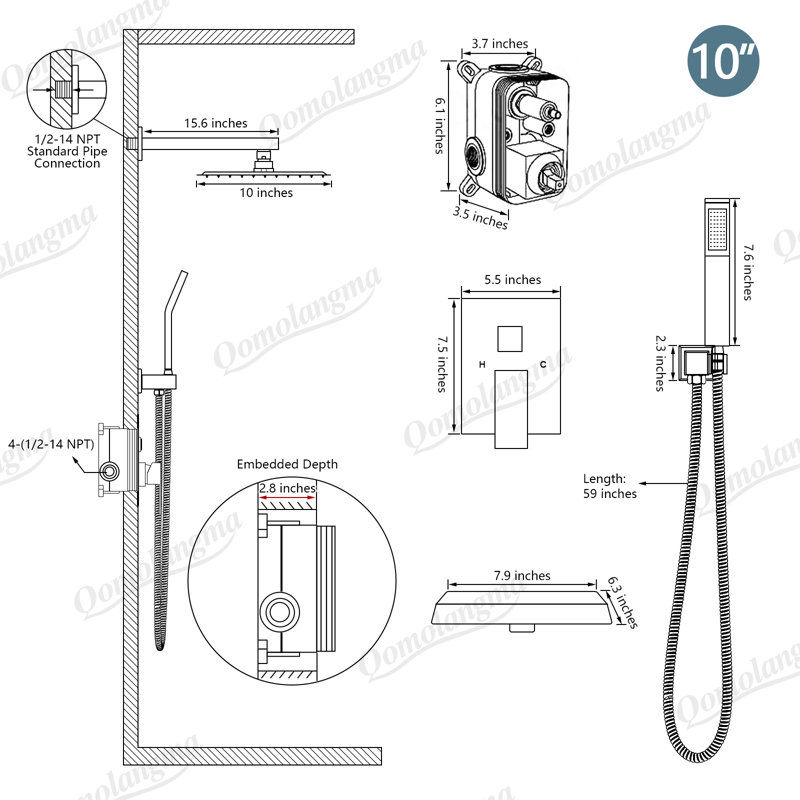 with Rough in-Valve, Brushed Nickel