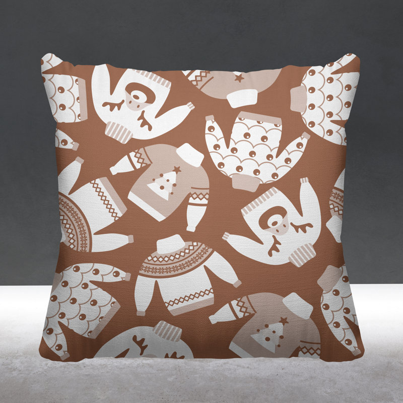 Coussin décoratif intérieur / extérieur Christmas, L 17 po x H 17 po, Chair