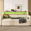 Lit de jour simple beige avec couchette - charge séduisante, lumières à DEL et tête de lit efficace-540551540