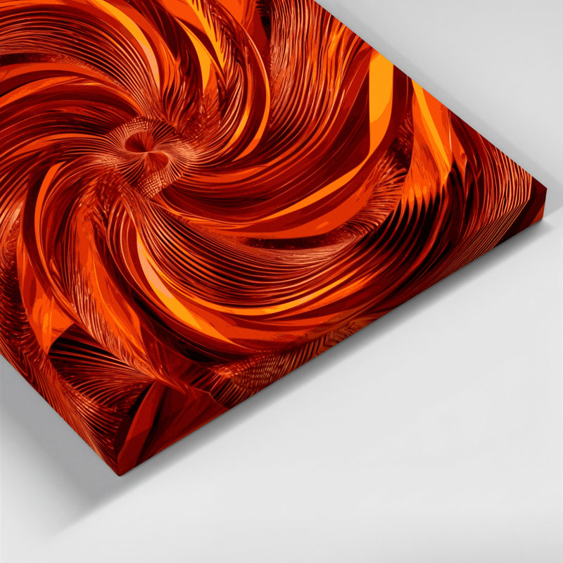 Art mural sur toile rouge Op Art 25, H 11 po x l 14 po