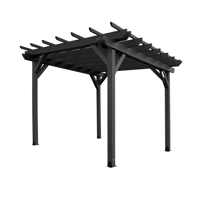 Bodhi Plastic Pergola, Black, 12 ft. W x 12 ft. D