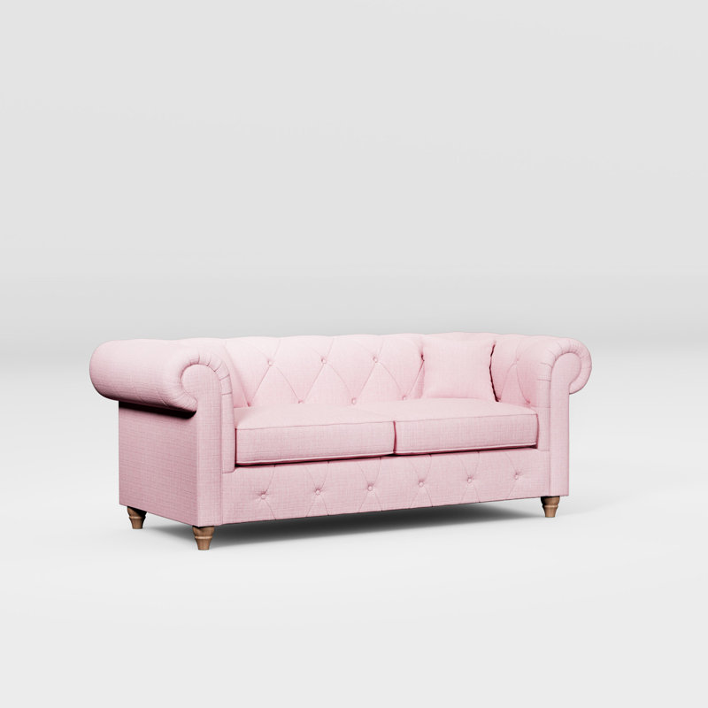 Ellrich 3 Seater Sofa, Walnut, Pink