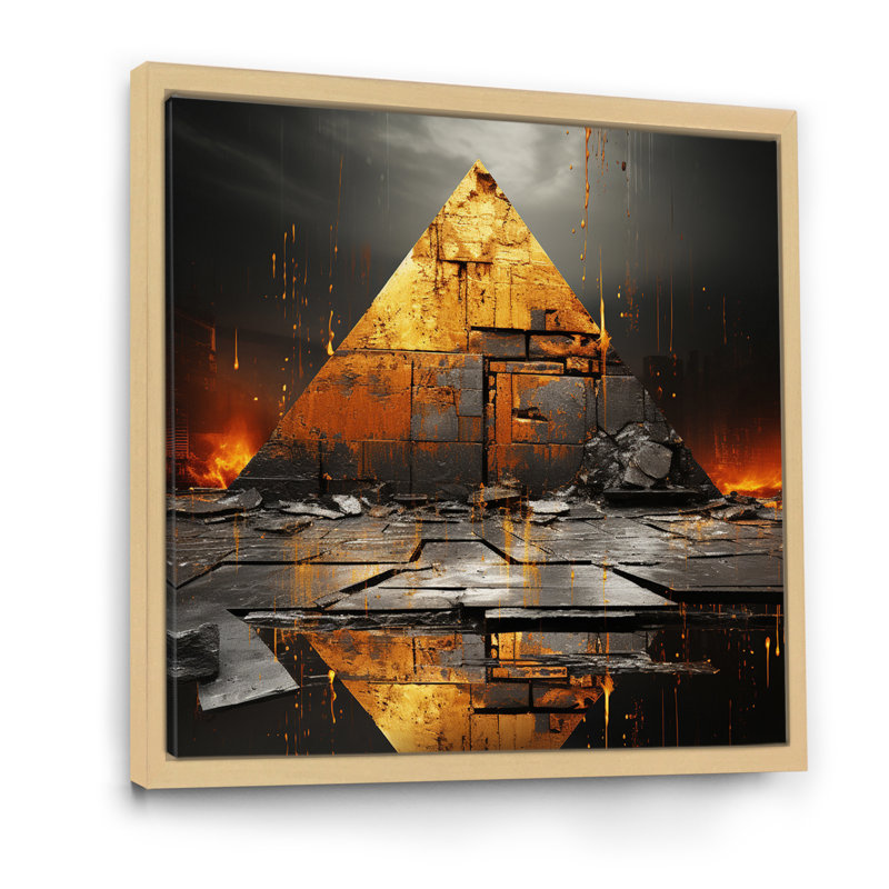 Pyramid Of The Enigma I, reproduction d'art sur toile, H 24 po x l 24 po x P 1 po, Cadre naturel flottant