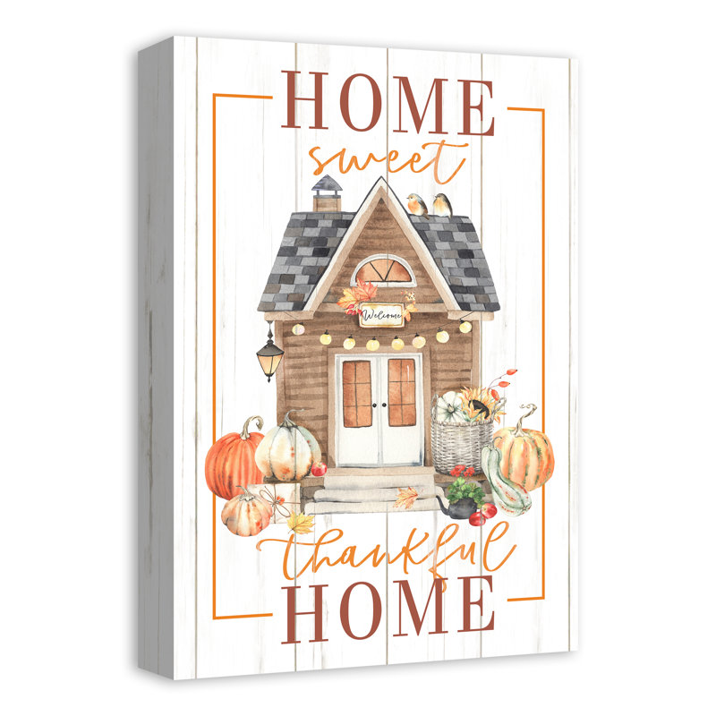 Home Sweet Thankful Home sur impression sur toile, H 18 po x l 12 po x P 1,25 po