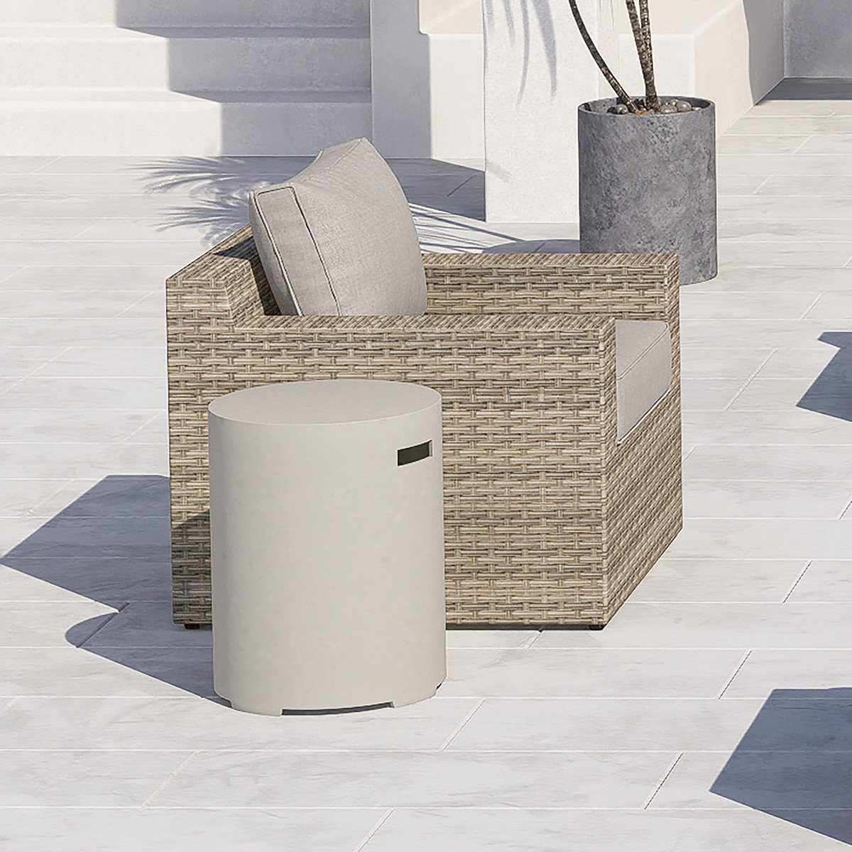 Addingham 16'' Concrete Outdoor Side Table