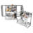 2 Tier 4 Shelf Blind Corner Pull Out Organizer Chrome Kitchen Cabinet Basket