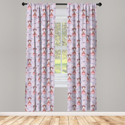 Tea Party Floral Semi-Sheer Rod Pocket Curtain Panels -  East Urban Home, 90A05F57494E40DE9EC3271B32FA18E4