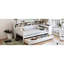 Lit en bois blanc antique avec rangement multifonctionnel et option de bureau-49373445