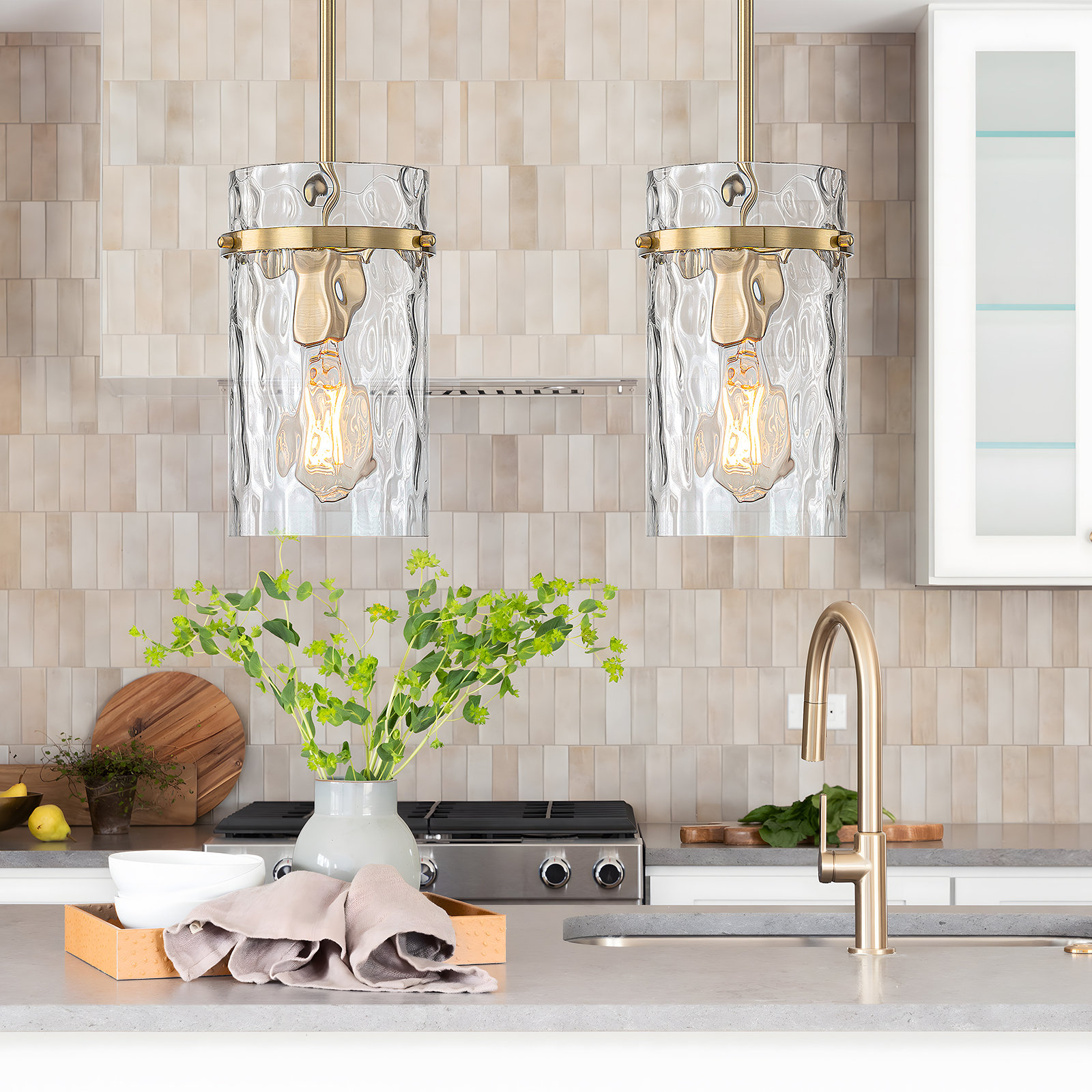 Mercer41 Levona 1 - Light Single Kitchen Island Pendant (Set of 2) & Reviews | Wayfair