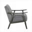 Fauteuil d'appoint transitionnel, structure en bois massif et rembourré en velours de ton gris pour le salon-299636284