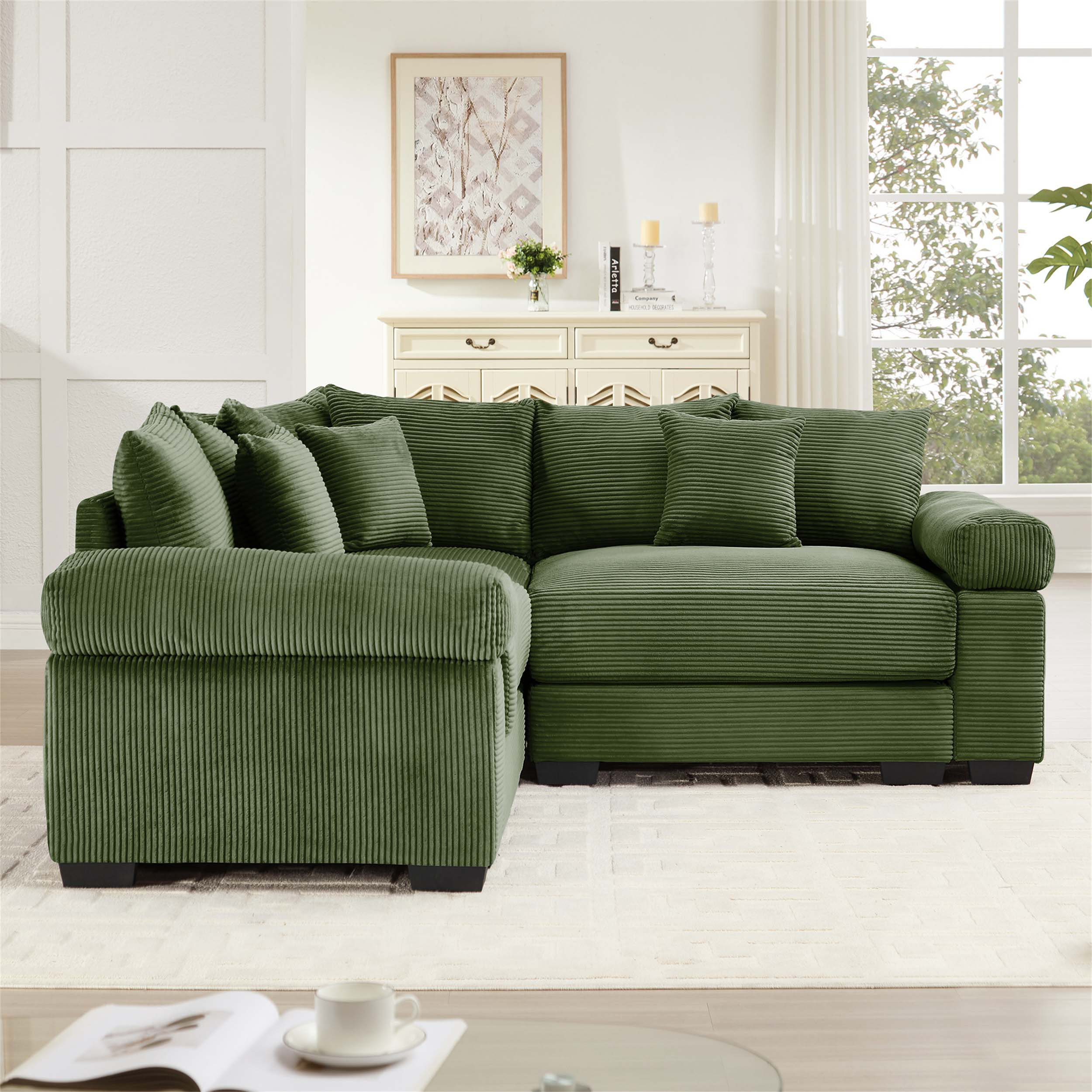 Mercer41 Oversized Cloud Modular Sectional Couch with Convertible ...