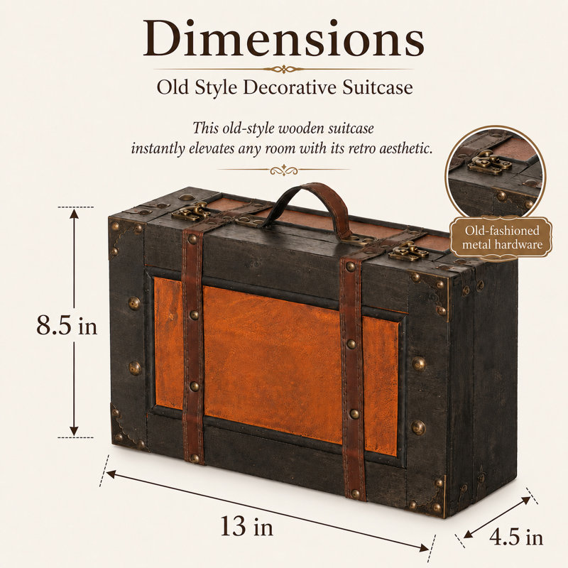 Coffre à bagages Doe, 4.5" H x 15" lx 8.5" P
