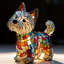 Lampe de table pour chien en verre coloré avec motifs en résine, veilleuse à DEL USB en forme d'arc-en-ciel, idéale pour la chambre ou le bureau. Cadeau décoratif parfait pour les amoureux des chiens et des animaux de compagnie. Convient également aux chats.