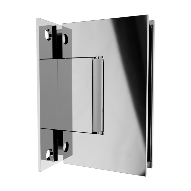 Charnière standard Brixwell G537CH à fixation murale complète avec plaque arrière 5 pouces et finition chromée polie de 5/16 po à 1/2 po