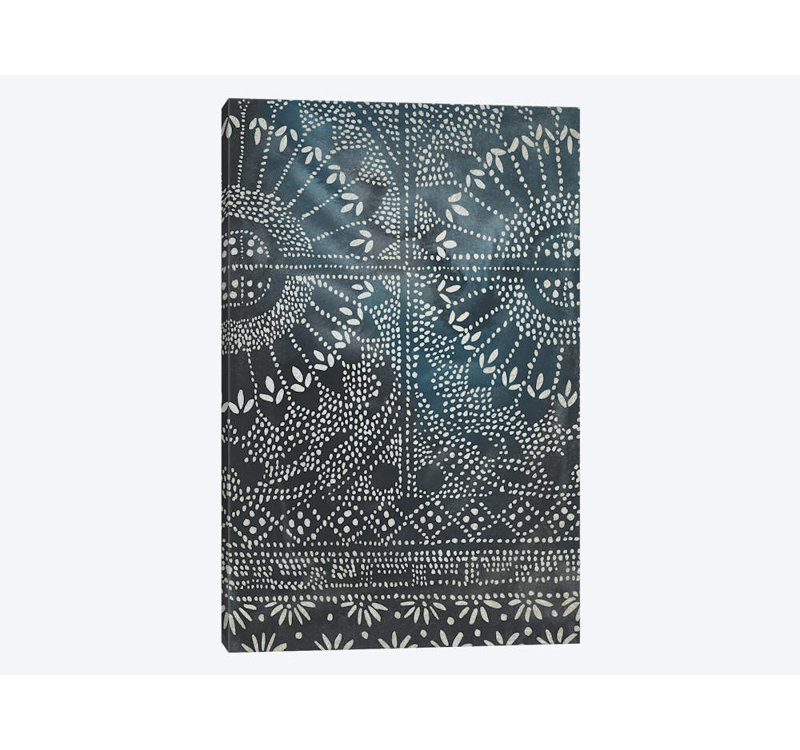 « indigo voyage i », impression sur toile, H 18 po x l 12 po x P 1,5 po, Toile tendue, Pas de tapis
