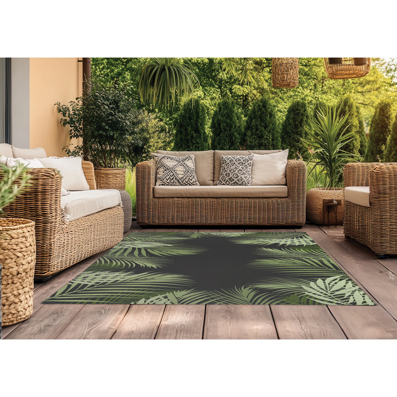 Tapis extérieur Waving Palm, Rectangle 5 pi x 7 pi