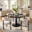 4 - Person Dining Table Sets With Round Table & 4 Upholstered Velvet Chairs-895258809