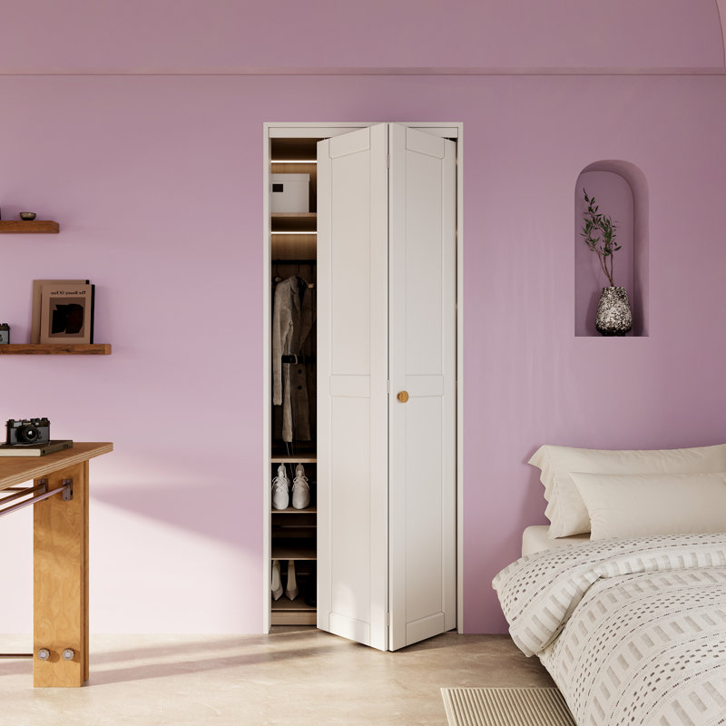 Porte pliante 80H à panneau en bois massif avec quincaillerie d'installation, 30 po x 80 po